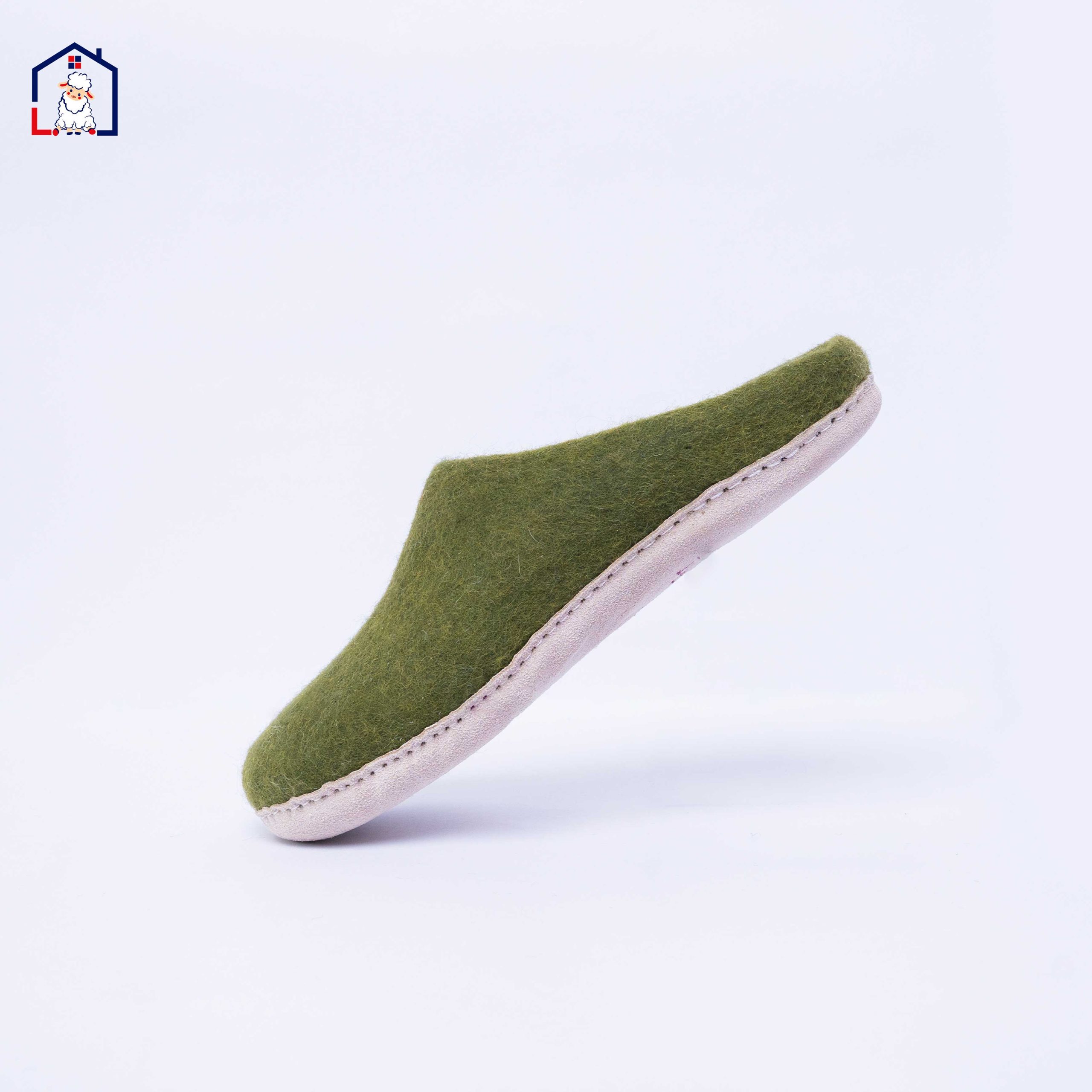 High Quality Dark Green Felt Slipper