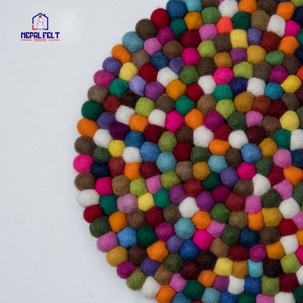 Mixed Color Felt Ball Rugs