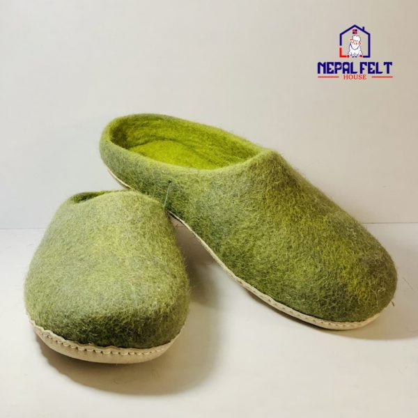 Dark Green Felt Slipper