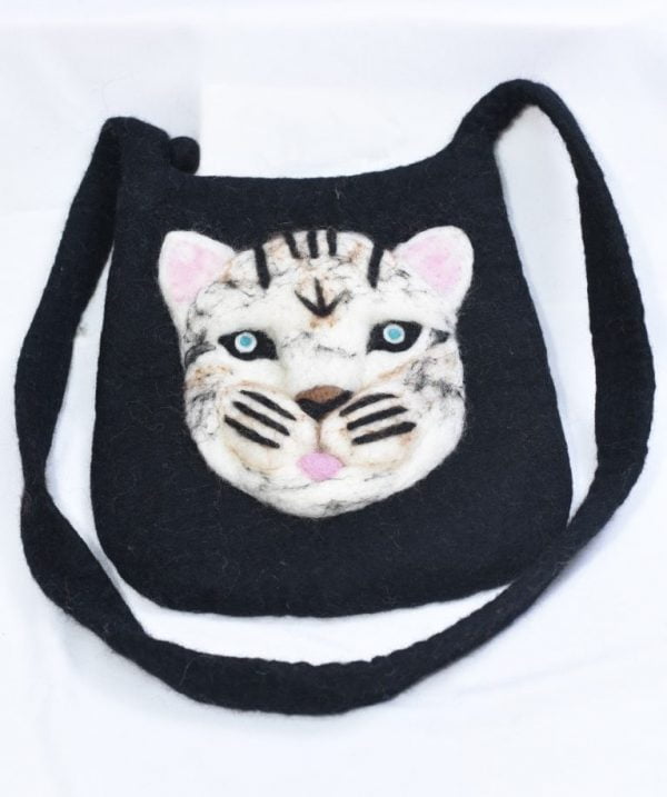 Cat Head Felt Bag