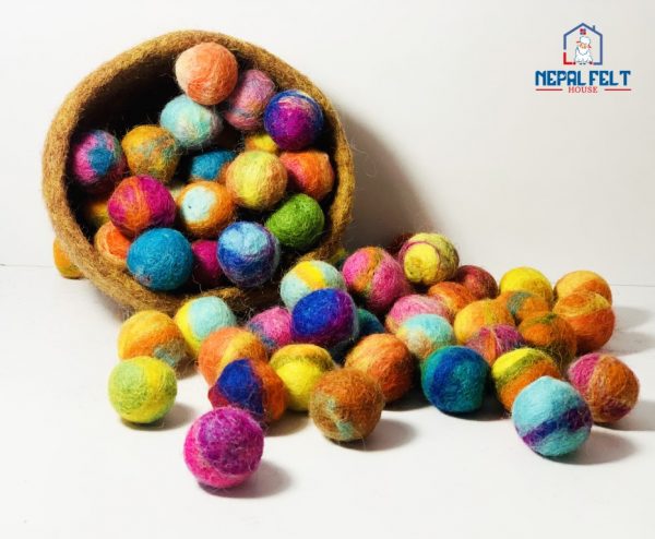 Multi Marble Felt Balls Wholesale