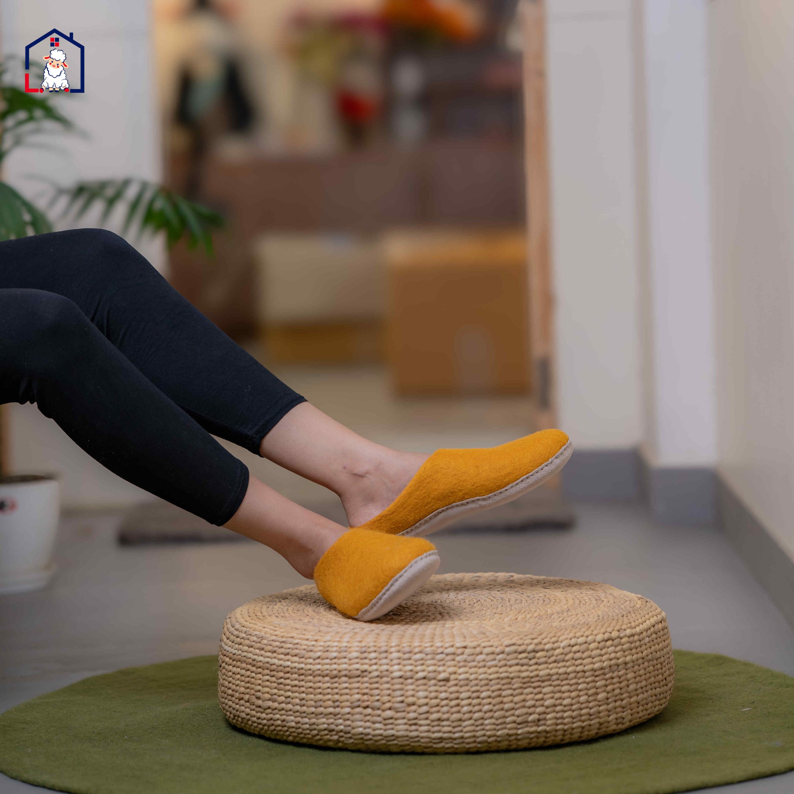 Yellow Felt Slipper