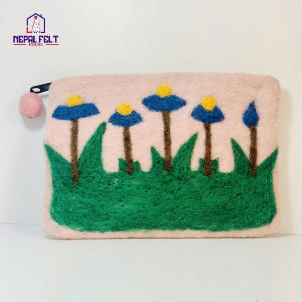 Pink Needle Felted Purse