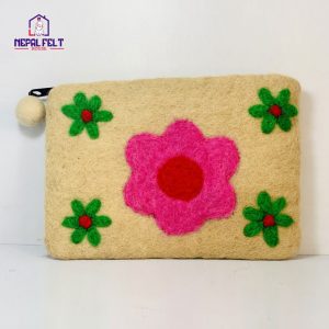 Needle Felted Flower Purse