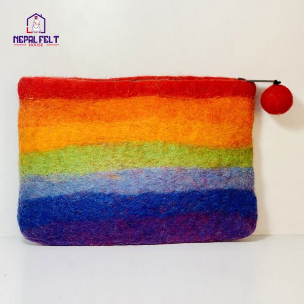 Rainbow Needle Felt Purse