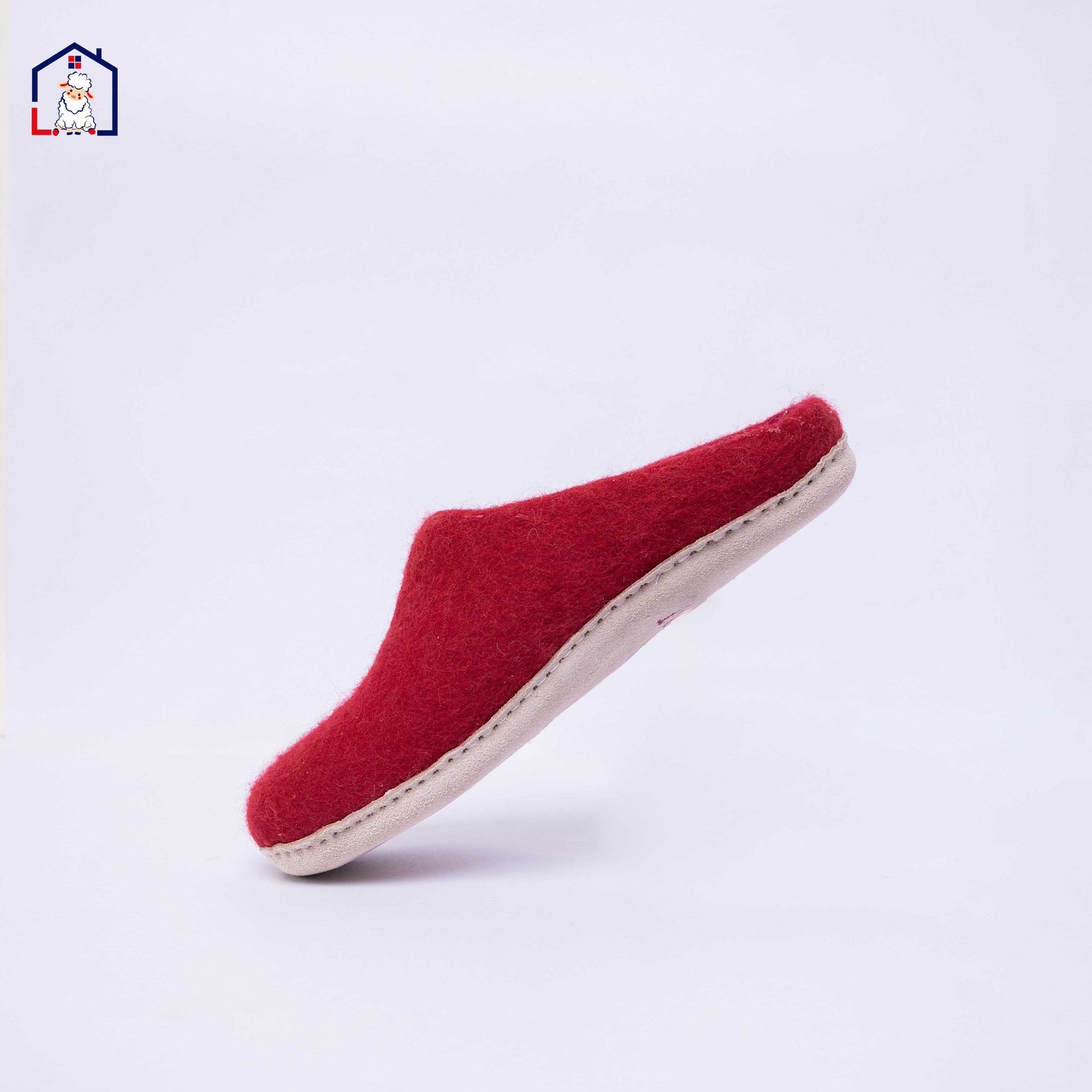 Red Felt Wool Slippers