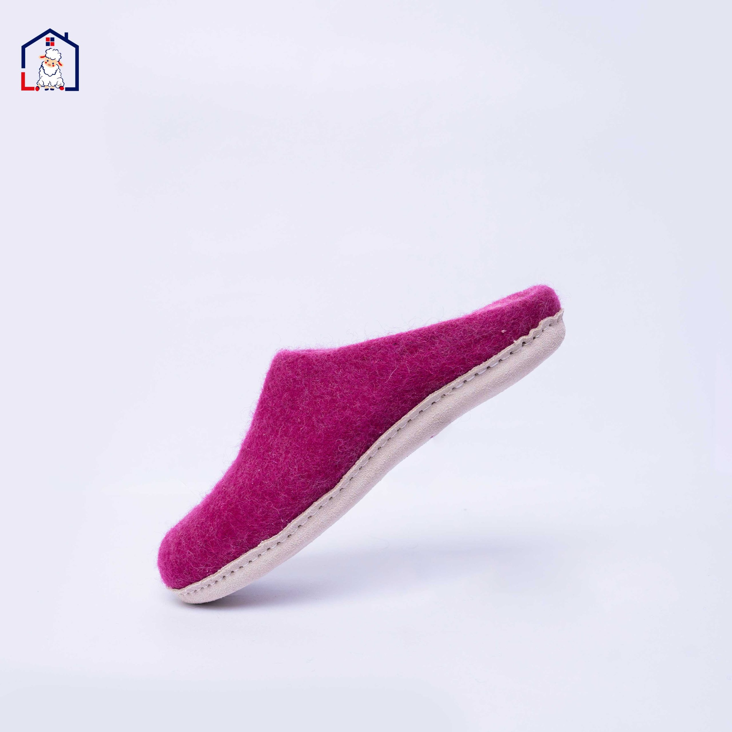Purple Felt Wool Slippers