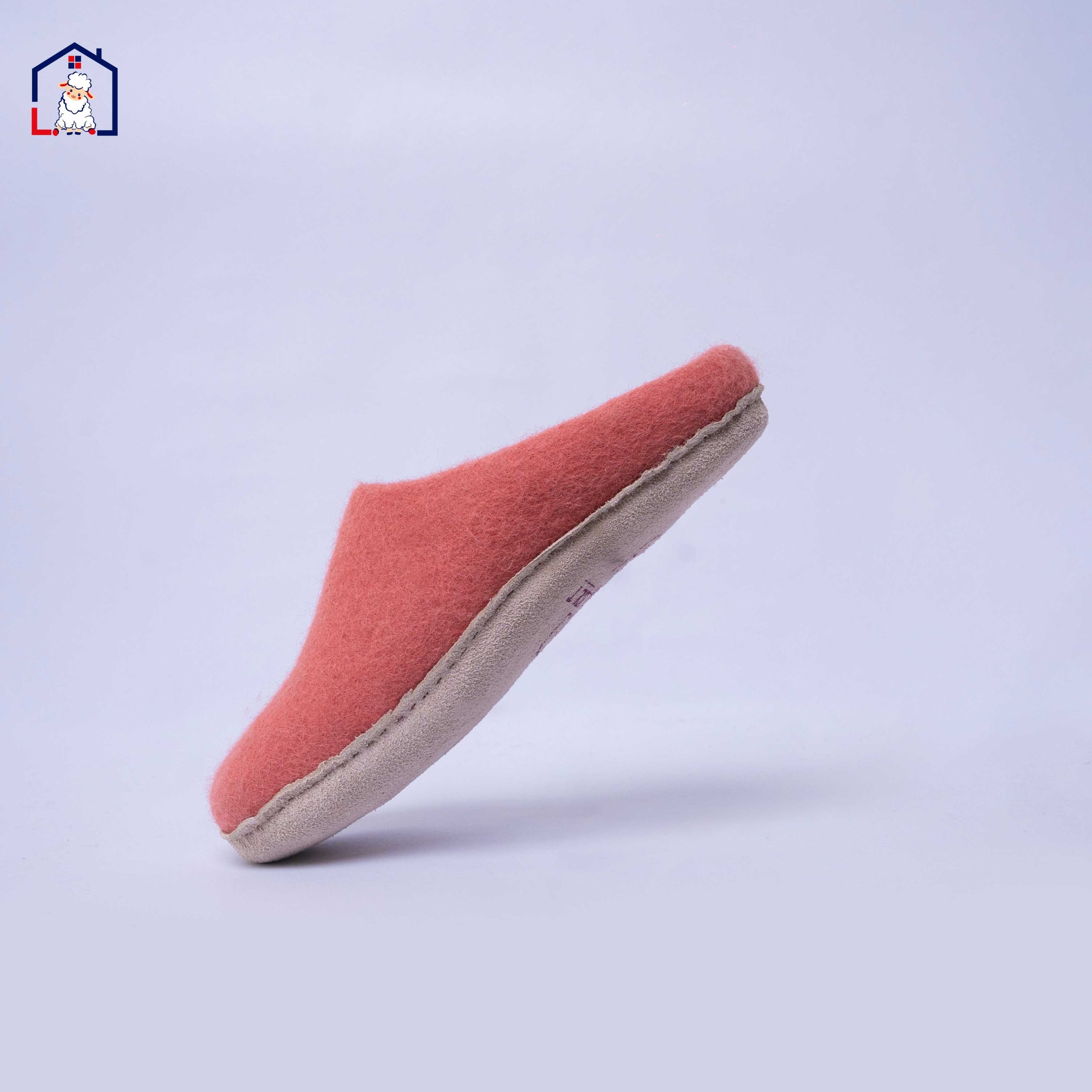 Maroon Felt Wool Slippers