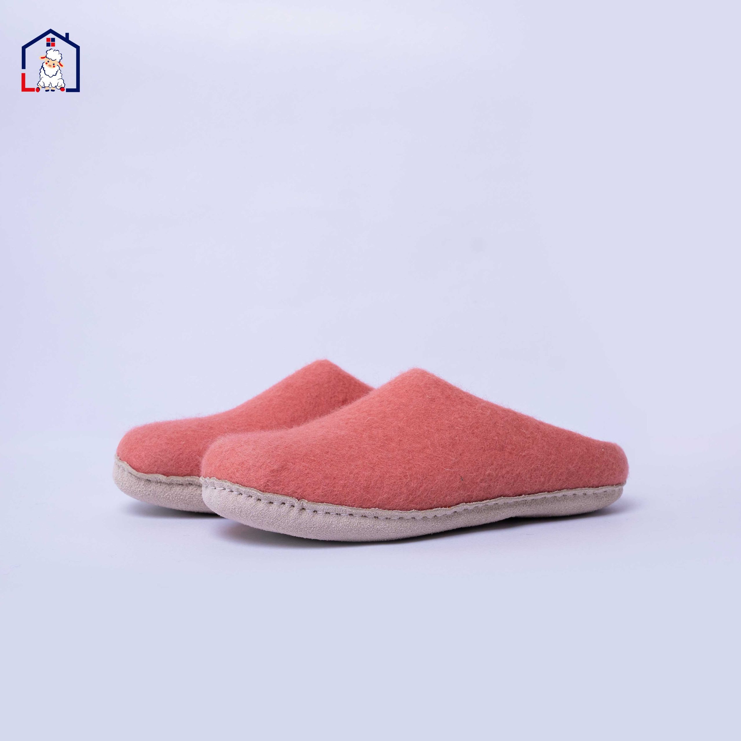 Maroon Felt Wool Slippers