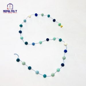 Blue Felt Ball Garland