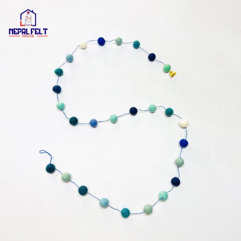 Blue Felt Ball Garland Wholesale