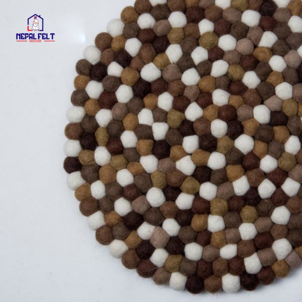 Brown Color Felt Ball Rugs