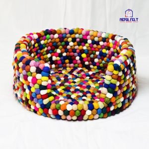 Multicolor Felt Dog Bed